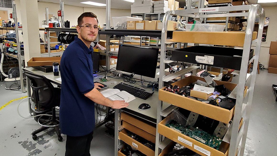 Kevin Golden is seen at a workstation