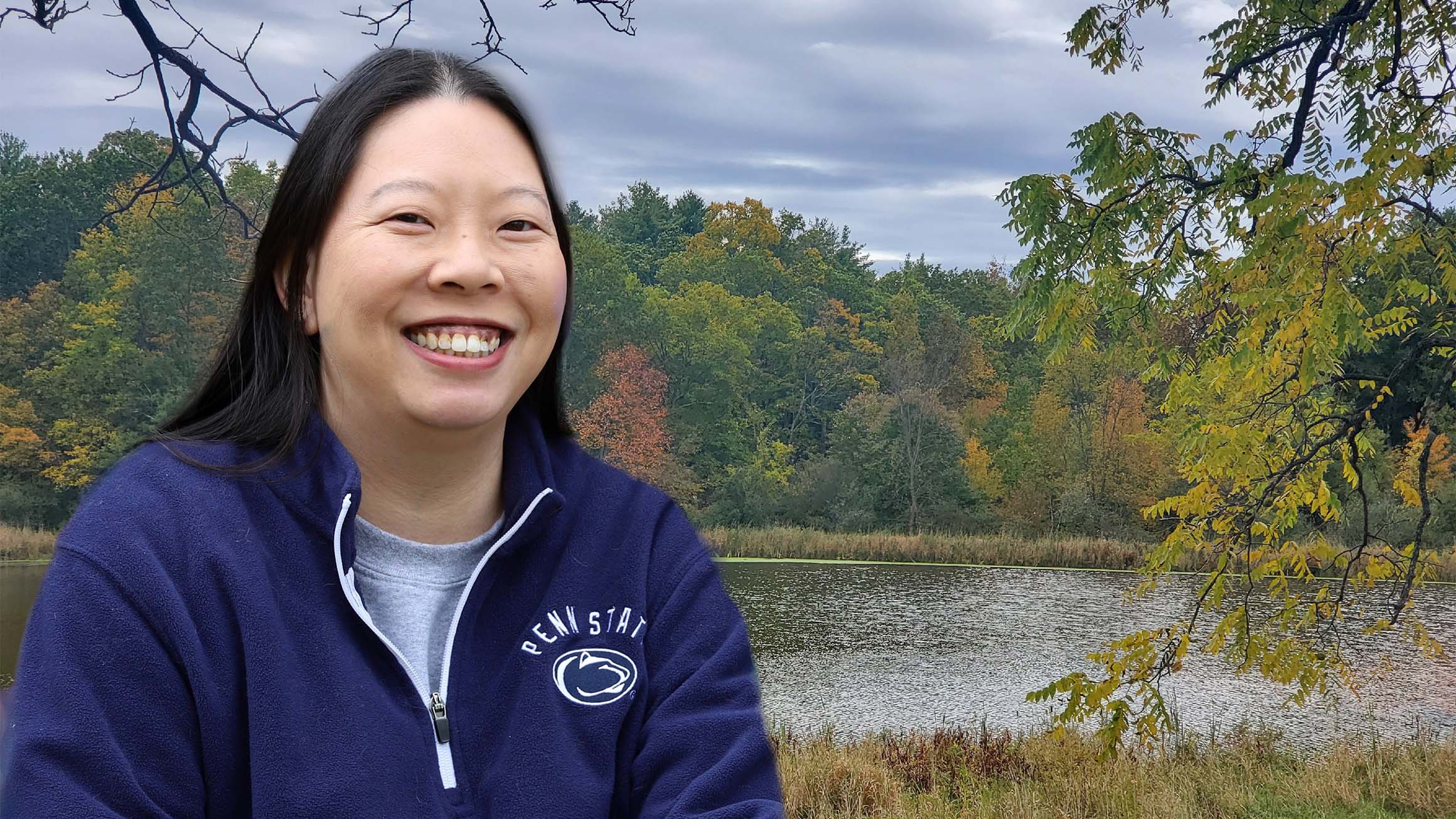 Headshot in front of a lake