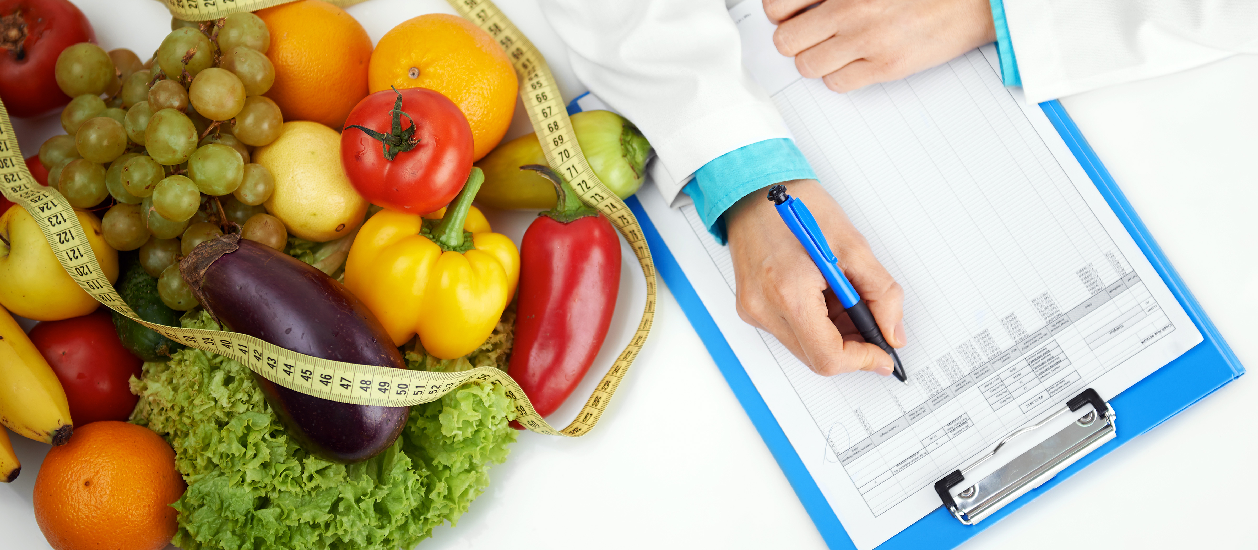 Food sitting next to a clipboard