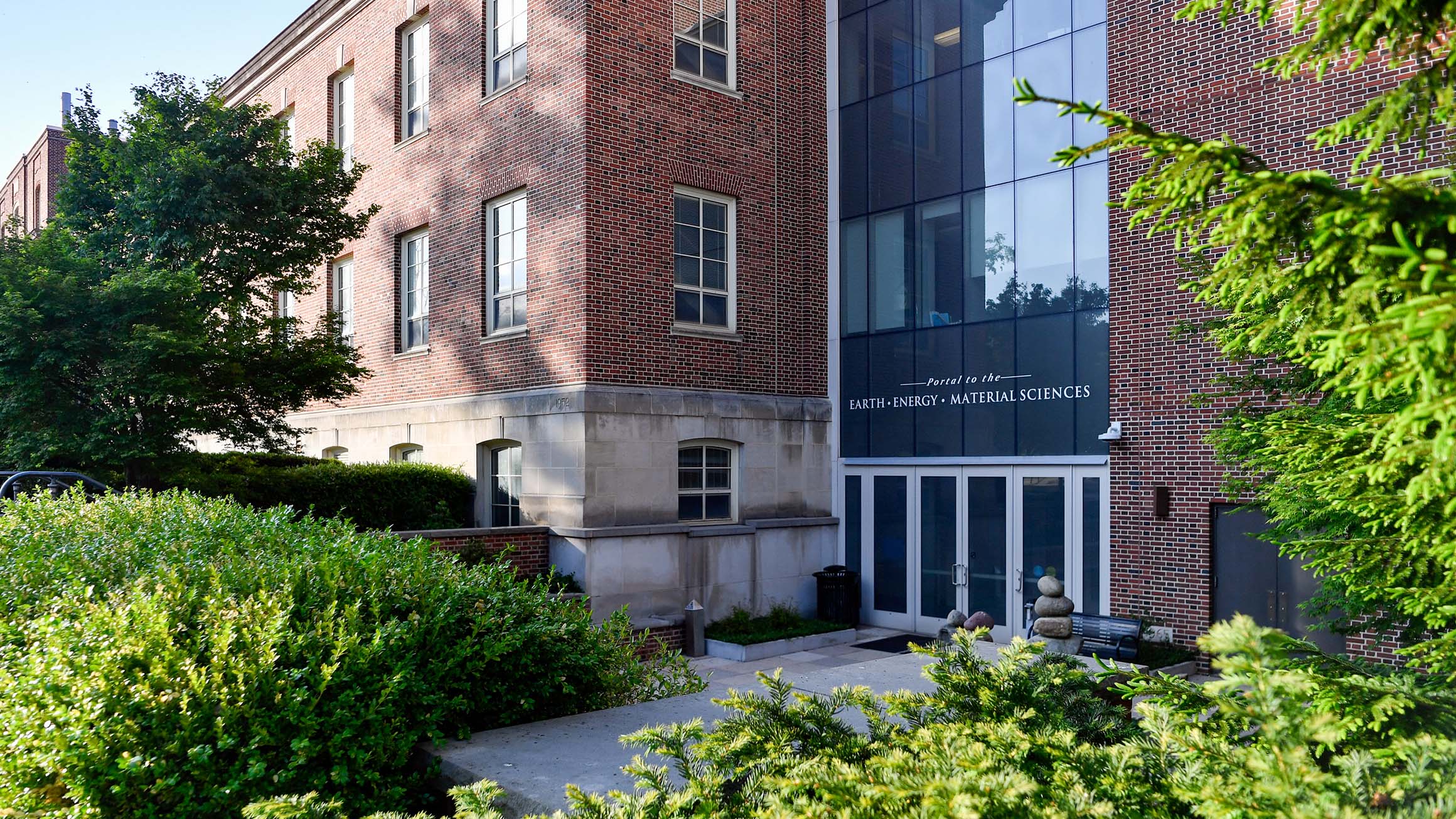 The doorway to the Deike Building at Penn State's University Park campus is shown.