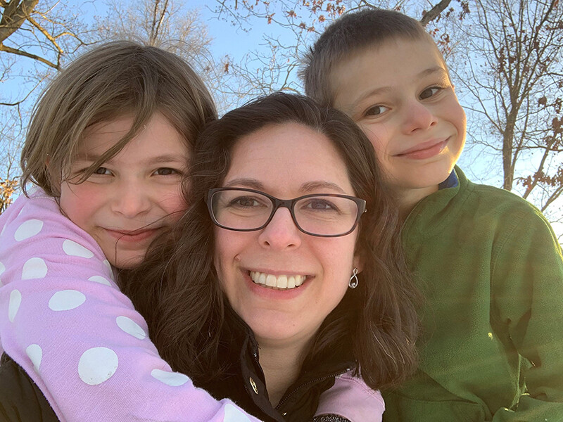 Victoria Cerveny and two of her children.