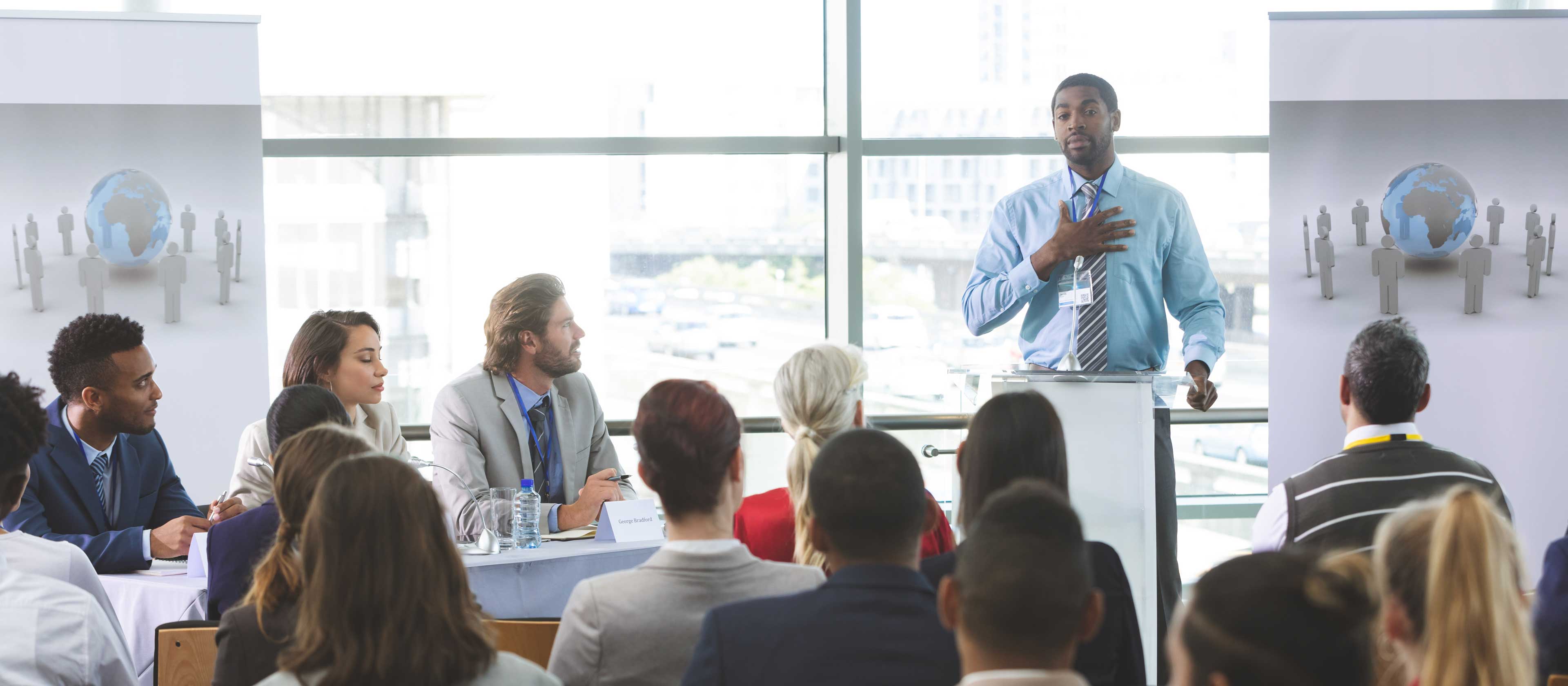 LHR professional leading a meeting