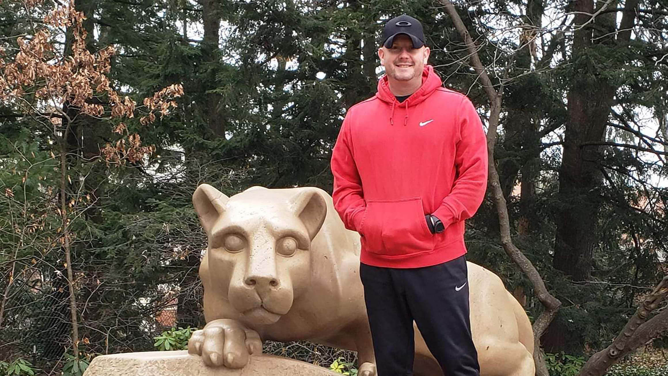 James Bacon at the Nittany Lion shrine