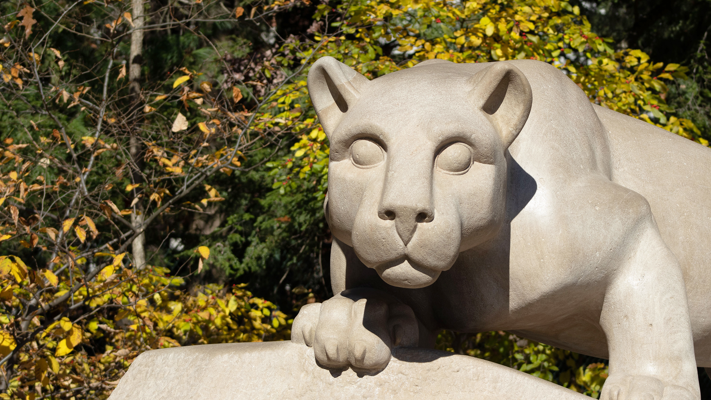 A photo of the Nittany Lion Shrine at University Park.
