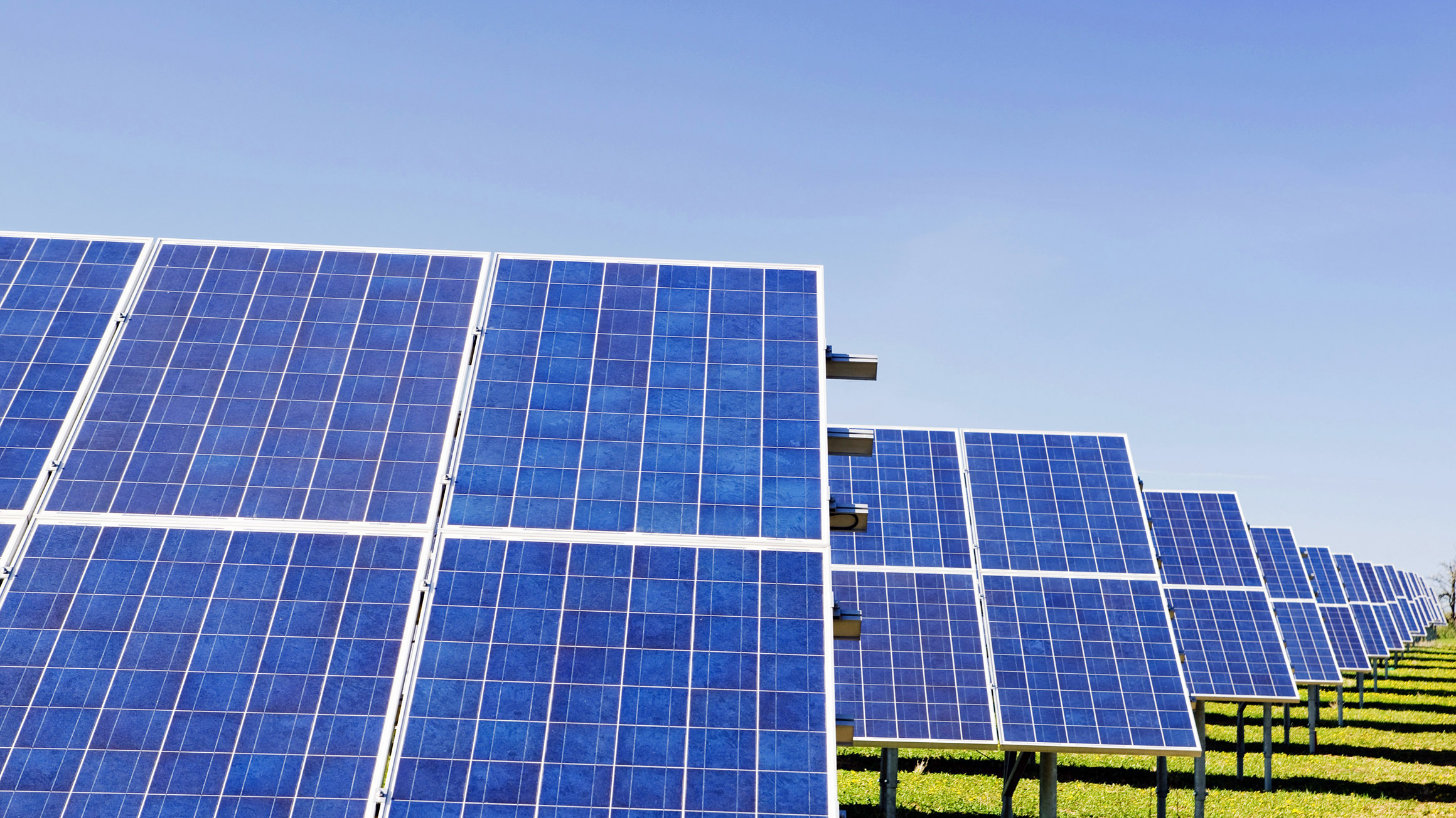 solar arrays lined up one after the other