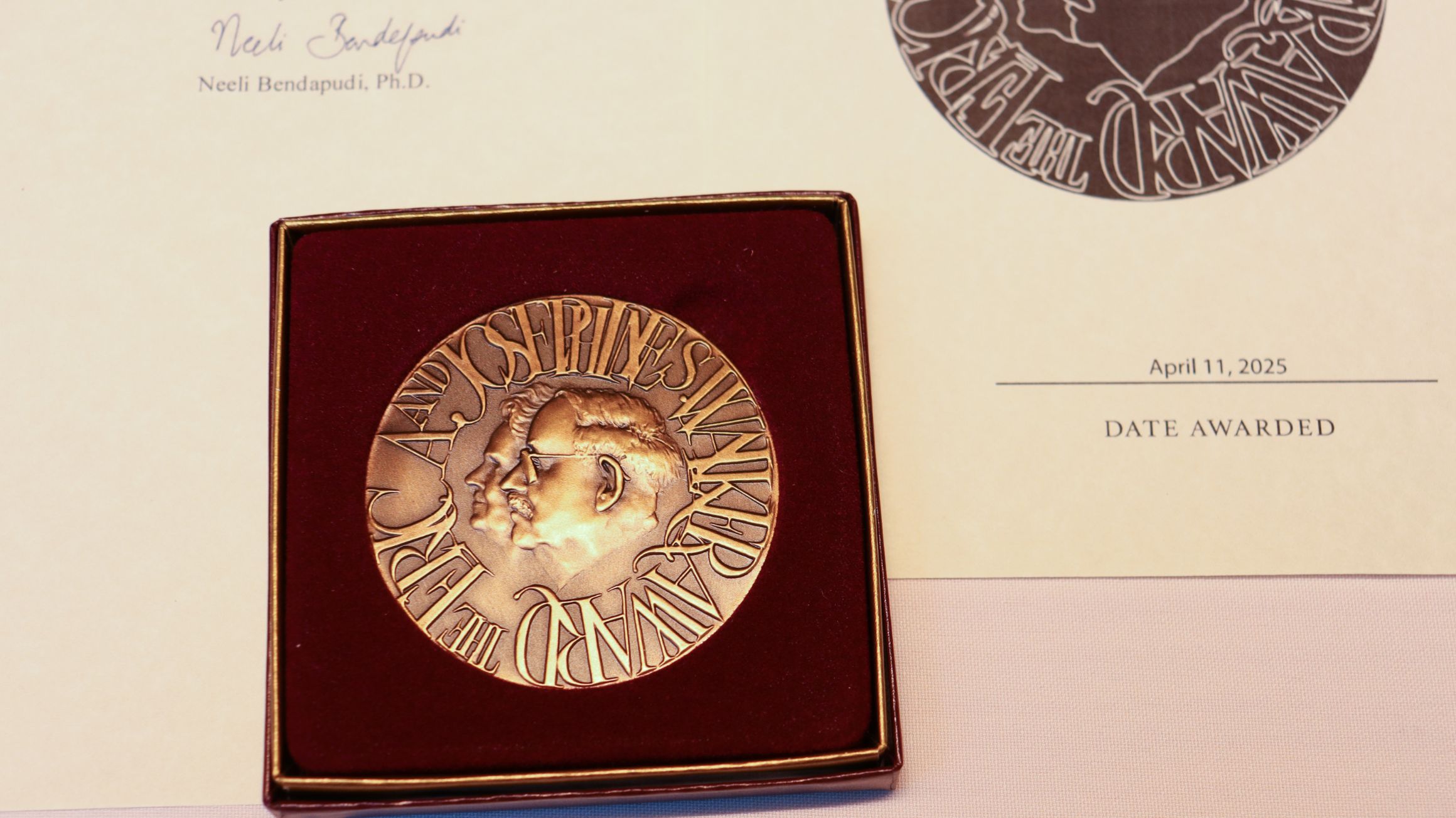 a medallion is shown