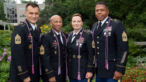 Group of military veterans with honor cords