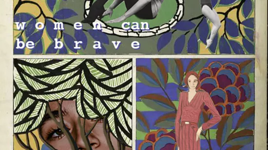 This art project shows a student's photograph superimposed in three different positions.
