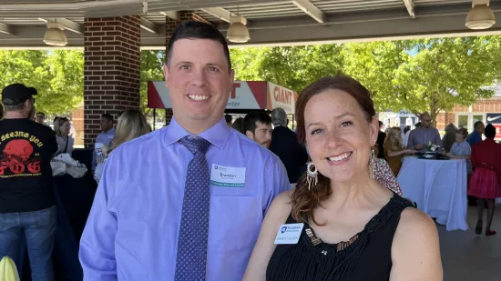 Brandon Gold is pictured with his adviser Amanda Holdren