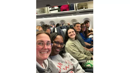 people in their seats in an airplane