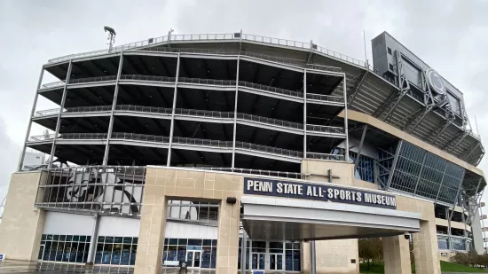 The entrance of the Penn State All Sports Museum is shown