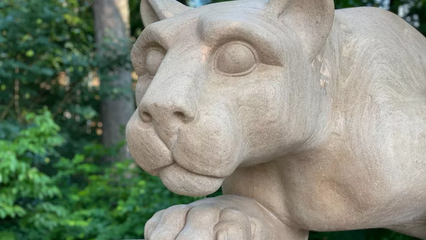 The Nittany Lion Shrine is seen